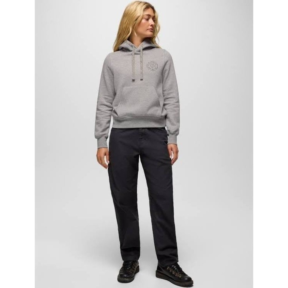 $78 NWT Prana Women Heather Grey Built For Climbers Logo Graphic Hoodie M - Picture 2 of 8